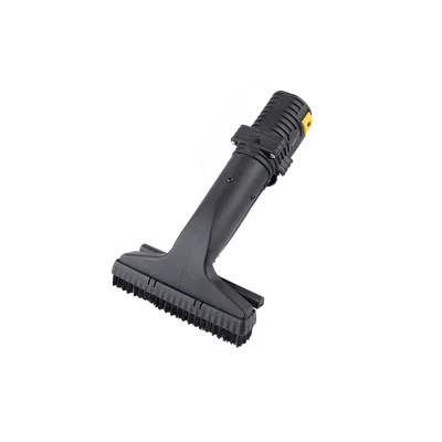 Steam/vac brush with nylon/horsehair bristles