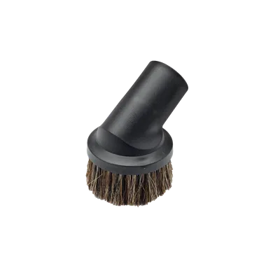 Round dust brush with horsehair bristles